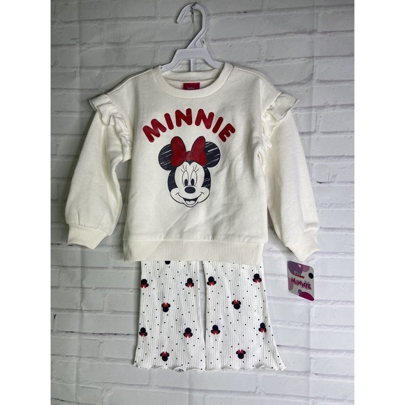 Disney Minnie Mouse Girls 2 Piece Sweater Top and Pants Outfit Set Girls 3T NEW - Picture 1 of 11